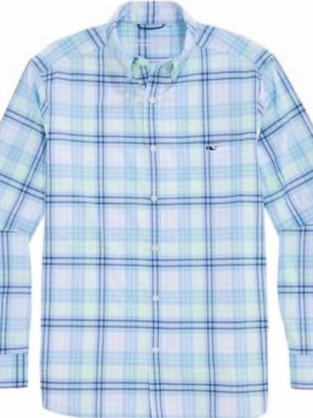 vineyard vines Classic Fit Tucker Shirt Linen Plaid Button-Up Size Medium Like